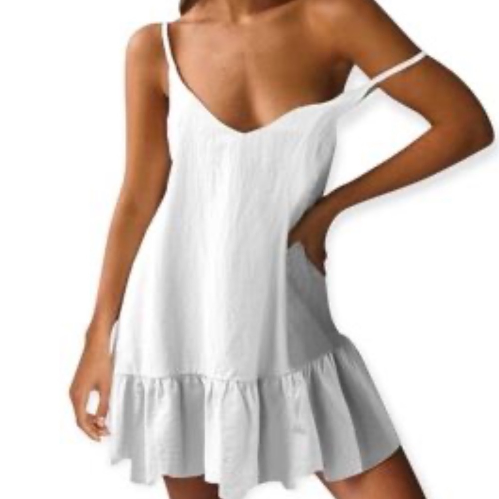 Bellmbia 100% linen white dress size S
